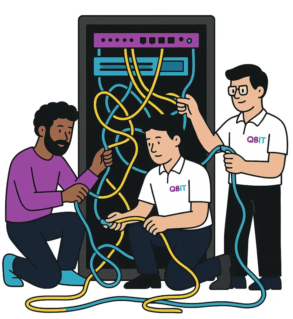 تنظيم احترافي لكابلات الشبكة
