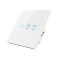 مفتاح ستائر شتر ذكي واي فاي لون أبيض تصميم زجاجي - Q8IT