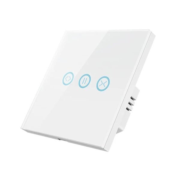 مفتاح ستائر شتر ذكي واي فاي لون أبيض تصميم زجاجي - Q8IT