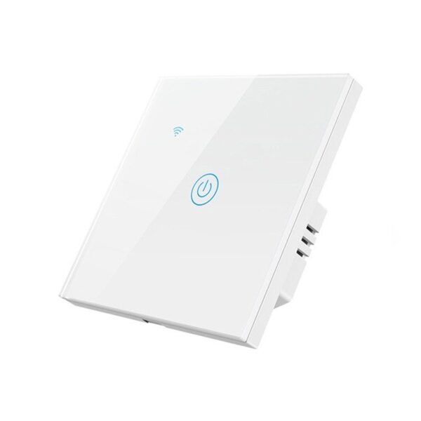 مفتاح إضاءة ذكي واي فاي زر واحد تصميم زجاجي أبيض - متجر Q8IT